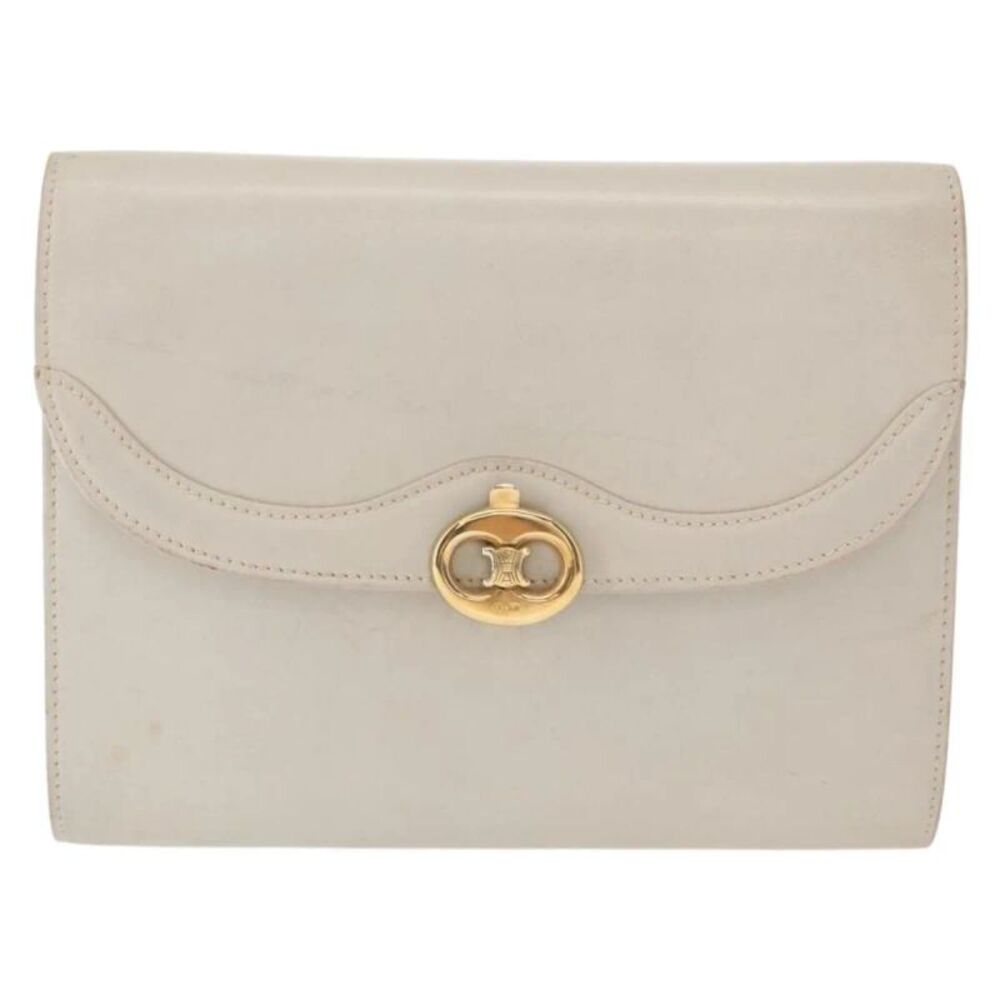 Celine Vintage Leather Ecru Leather Shoulder Bag Bag